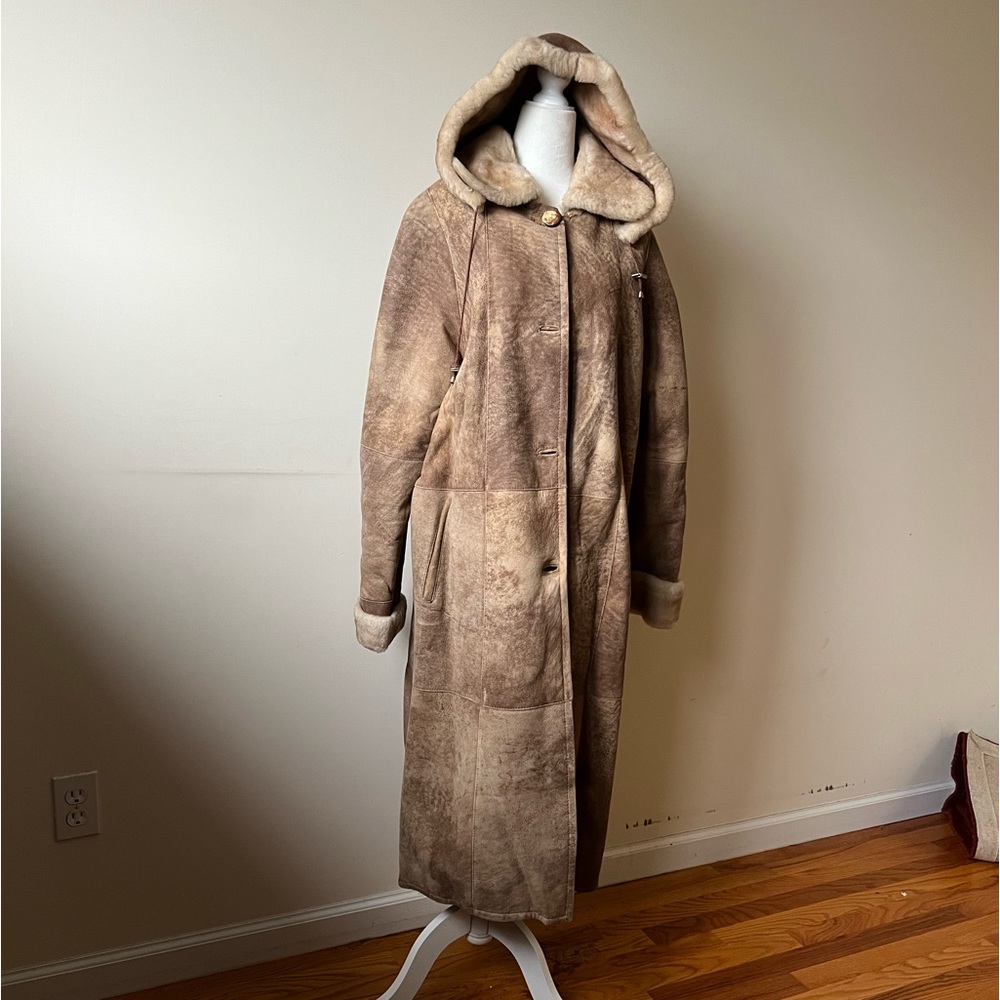 Sheepskin Coat Light Brown - Picture 5 of 7